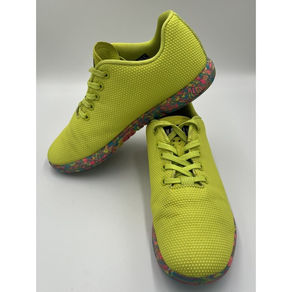 Nobull Unisex Men's 8.5 /Women's 10 Yellow Swirl Neon Glitch Trainer SuperFabric - Picture 2 of 16